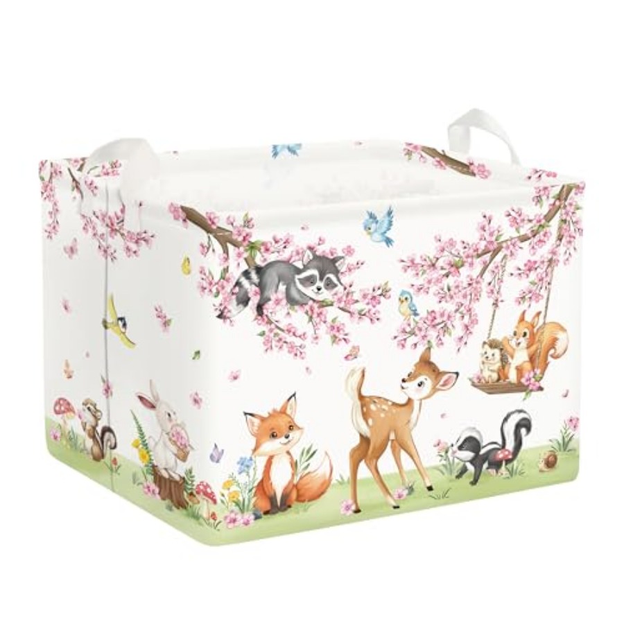 Baby Nursery Girl - Forest Animal Baby Storage Basket Leaf