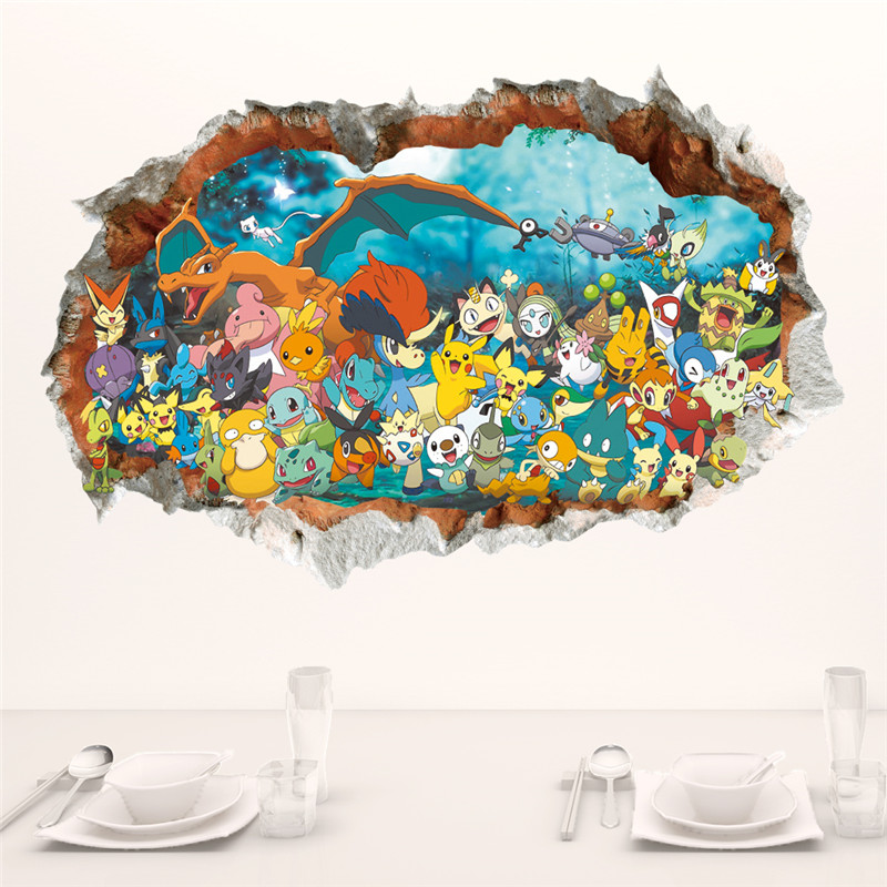 Baby Nursery Wall Decals - Cartoon Pokémon Pikachu Wall Sticker For