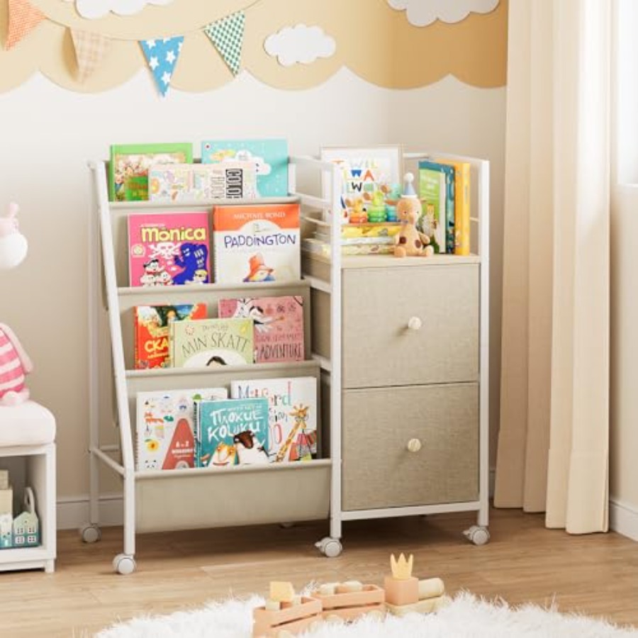 Baby Nursery Bookcase - Book Shelf for Rooms Toddler Bookshelf