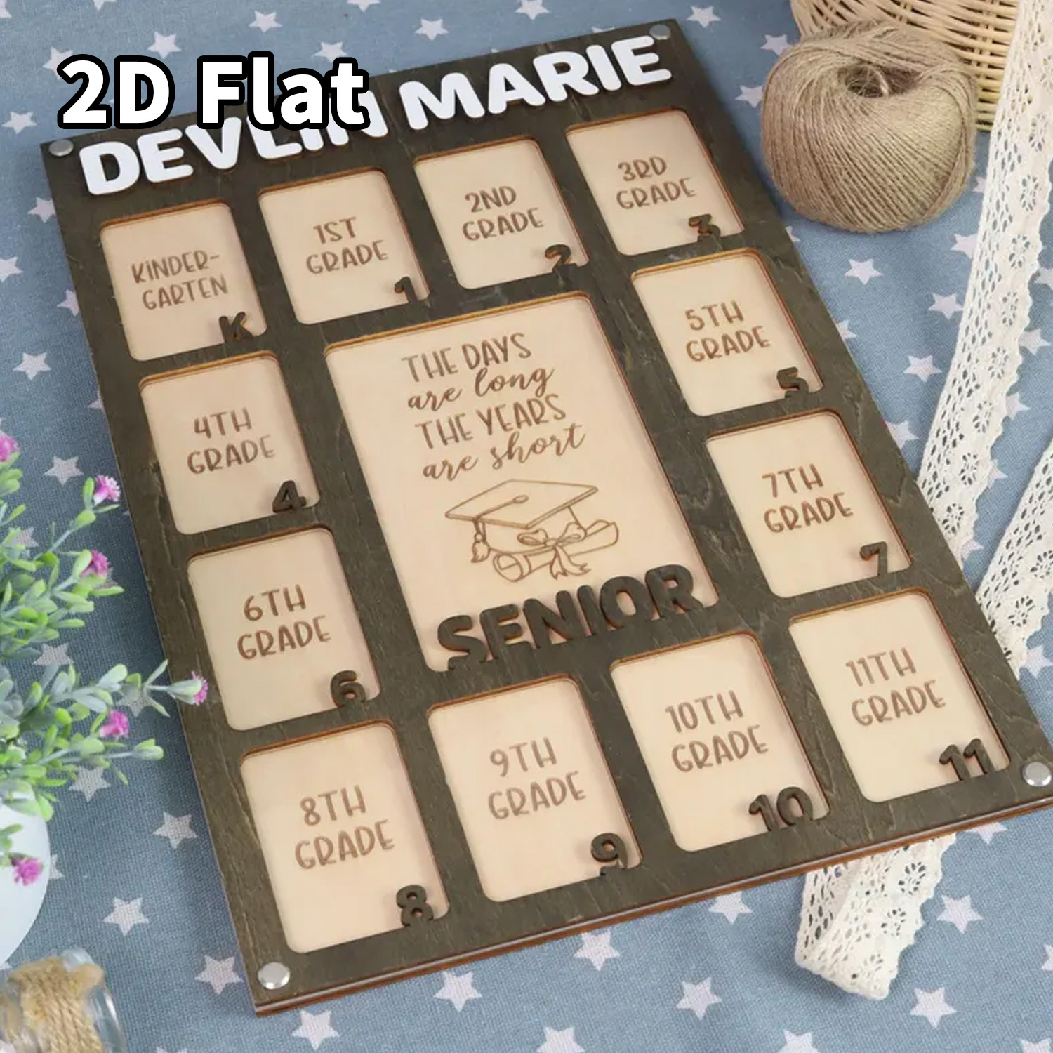 Baby Nursery Wall Decor - 1Pc Custom Grade Photo Frame Wooden