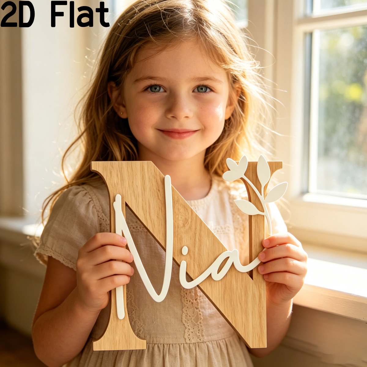 Baby Nursery Wall Decor - 1Pc Custom Original Alphabet N Wooden