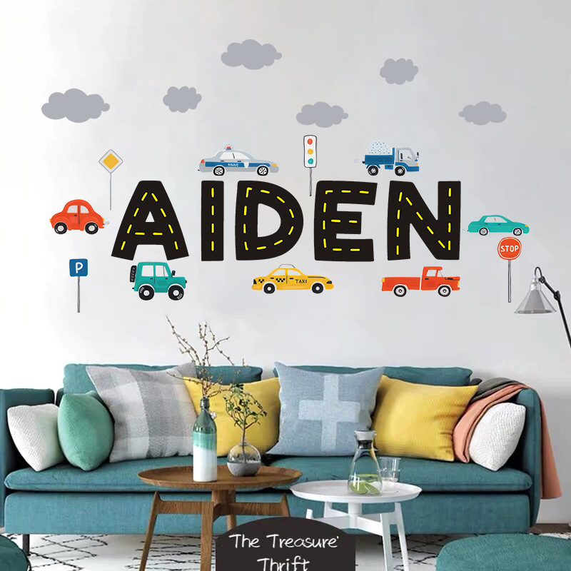 Custom Name Construction Vehic - Baby Nursery Wall Decals incelemesi ve fiyatı