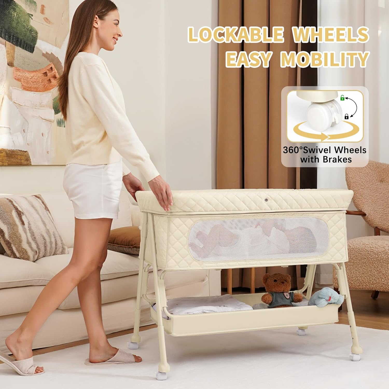 Baby Crib for Newborn, Baby Ba - Bassinet Bedside Sleeper incelemesi ve fiyatı