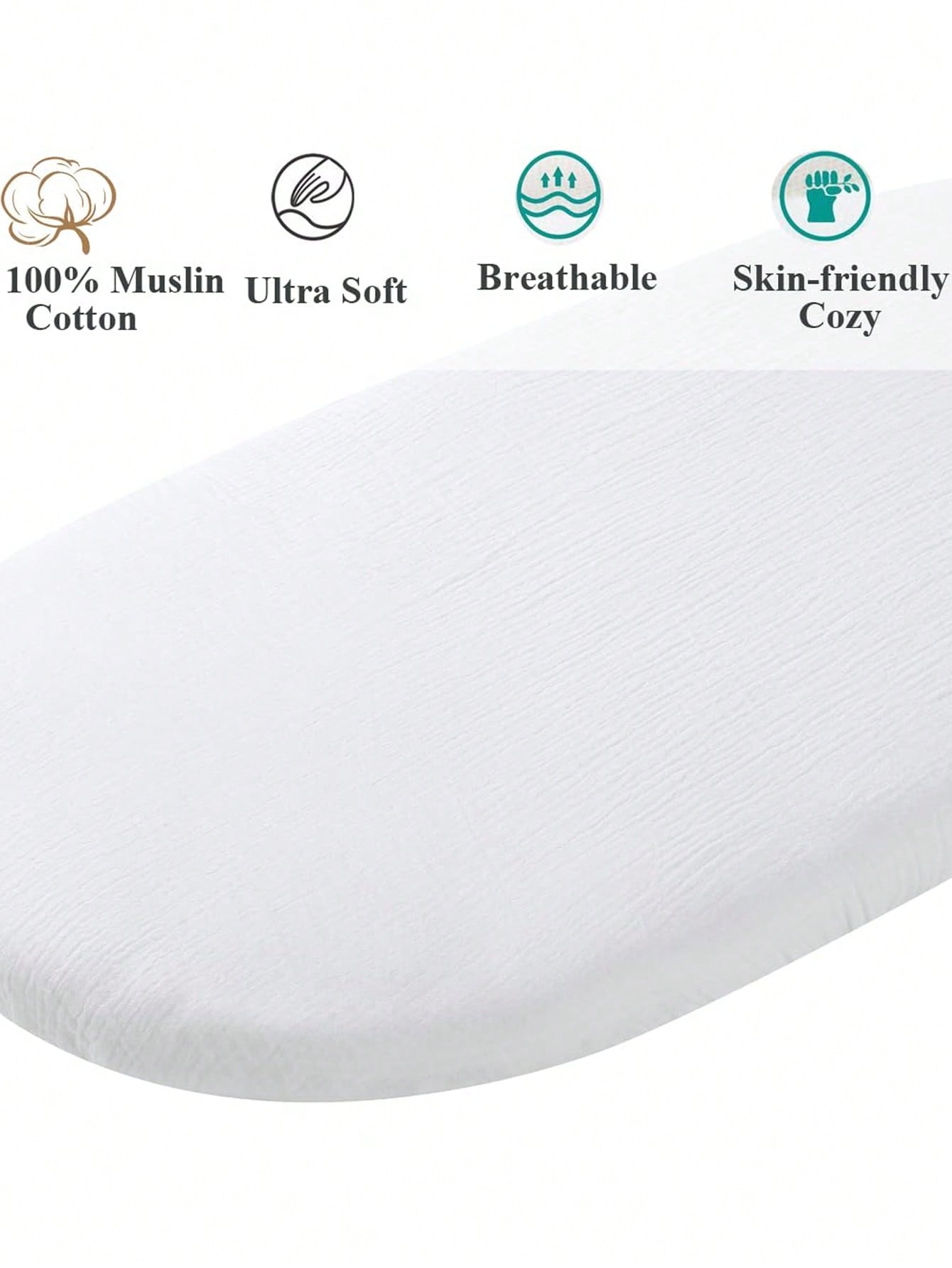 2 Pack Muslin Changing Pad Cov - Bassinet Bedside Sleeper incelemesi ve fiyatı
