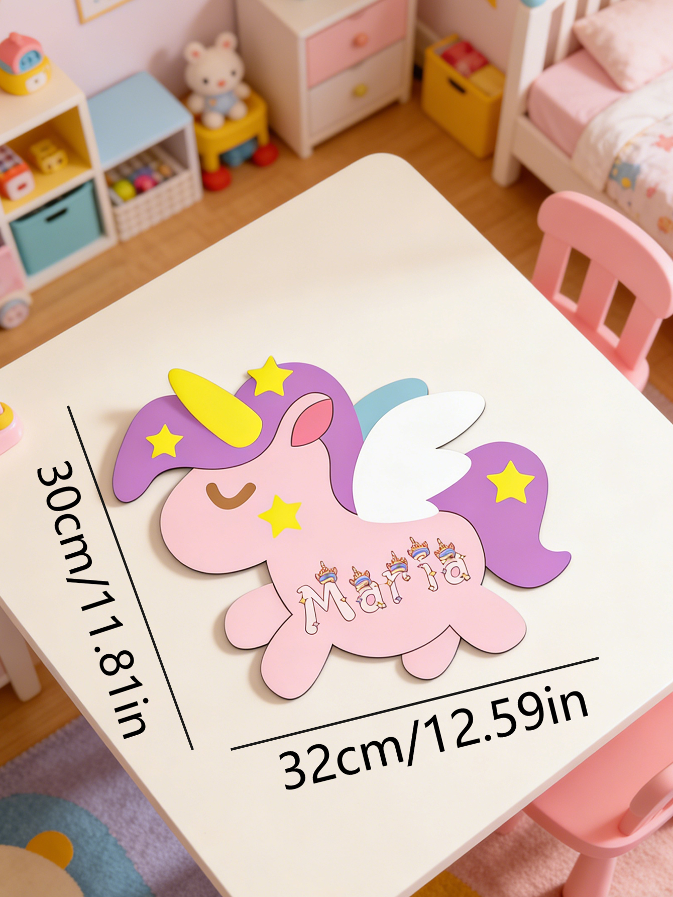 Custom Unicorn Wooden Name Sig - Baby Nursery Girl incelemesi ve fiyatı