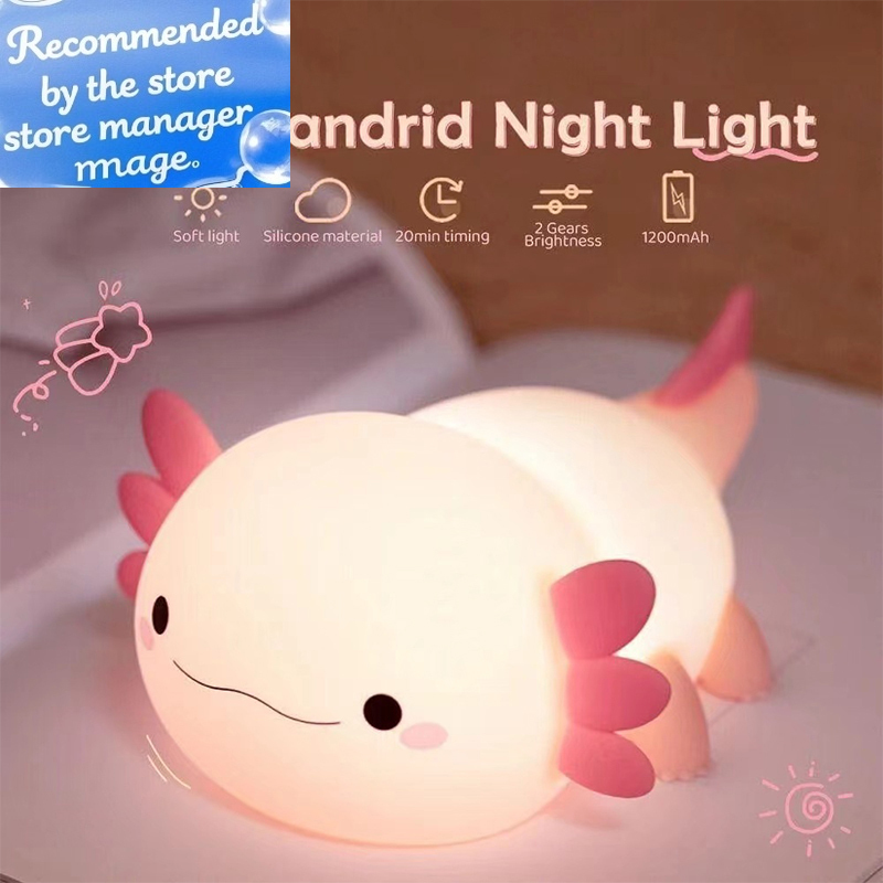 Cute Axolotl Night Light Silic - Baby Nursery Light incelemesi ve fiyatı