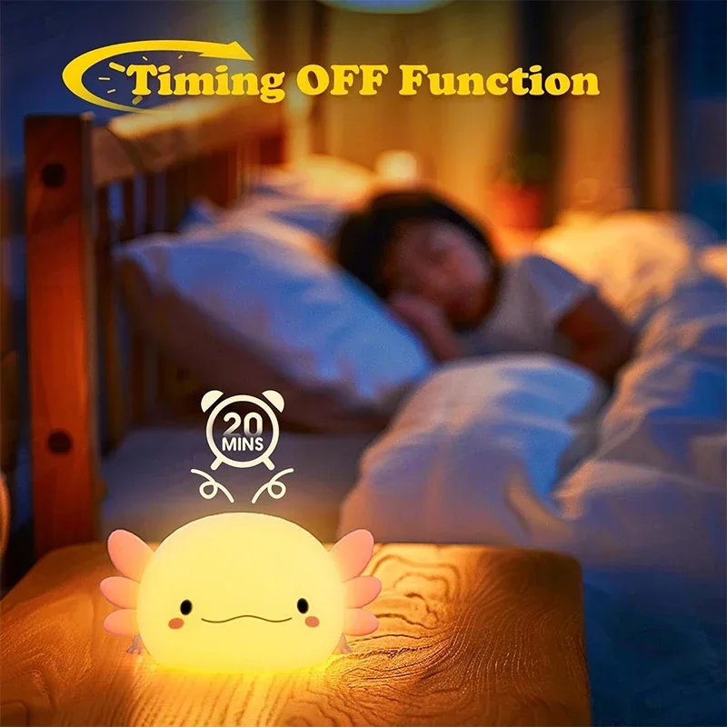 Cute Axolotl Night Light Silic - Baby Nursery Light incelemesi ve fiyatı