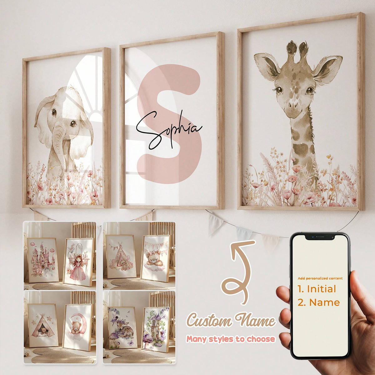 Custom Name Nursery Wall Art S - Baby Nursery Wall Decor incelemesi ve fiyatı