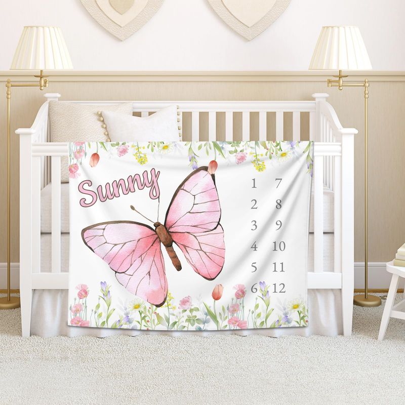 VIKAMA Watercolor Pink Butterf - Baby Nursery Girl incelemesi ve fiyatı