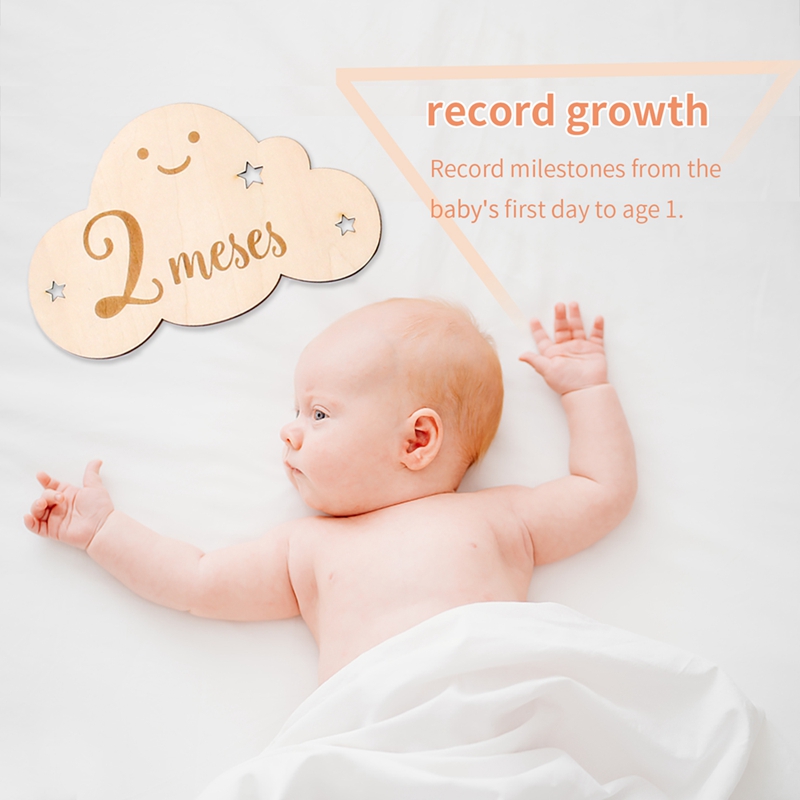 English&Spanish Wooden Baby Mi - Milestone Card Set incelemesi ve fiyatı