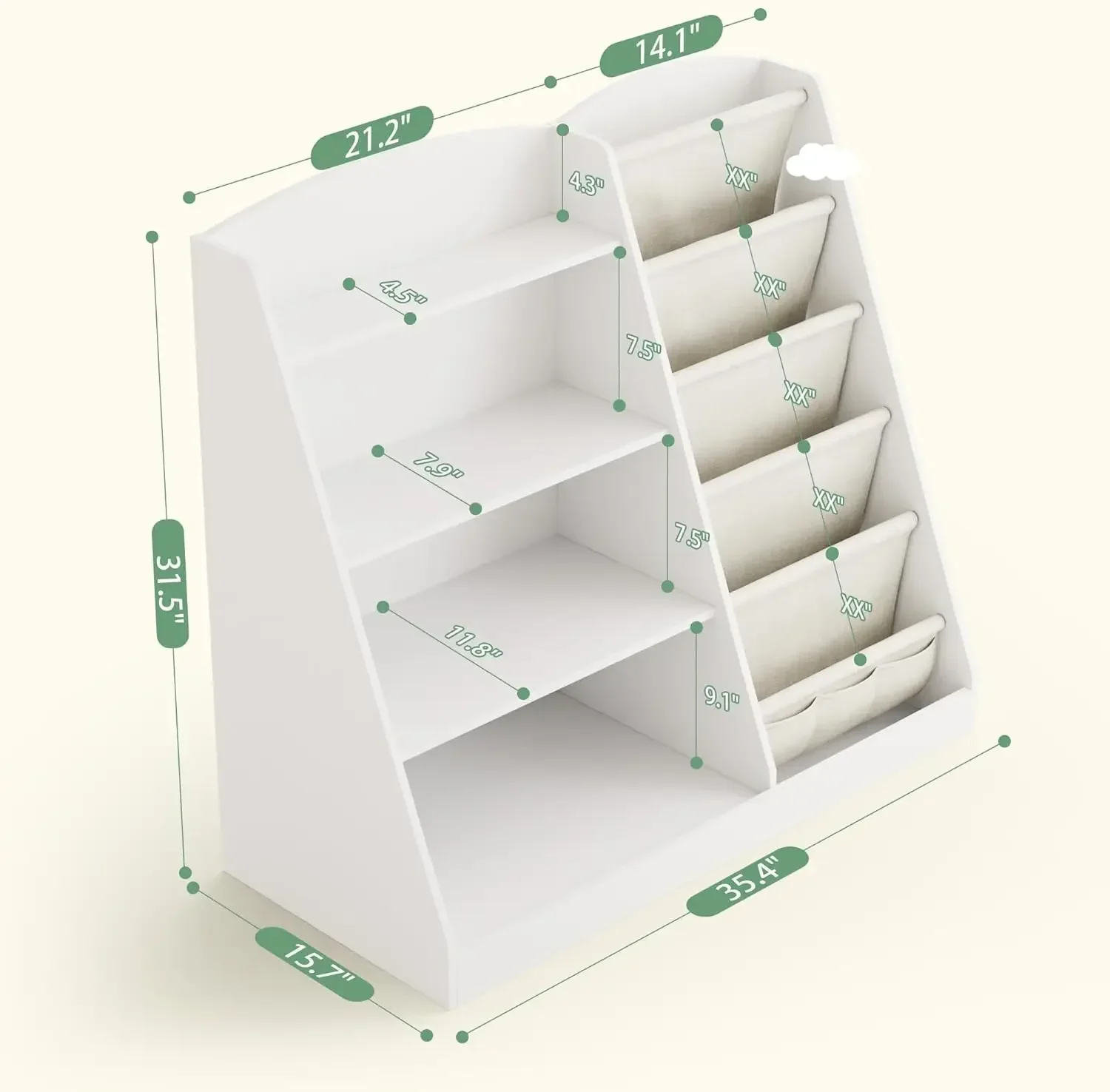 bookshelf Storage Organizer 4  - Baby Nursery Bookcase incelemesi ve fiyatı
