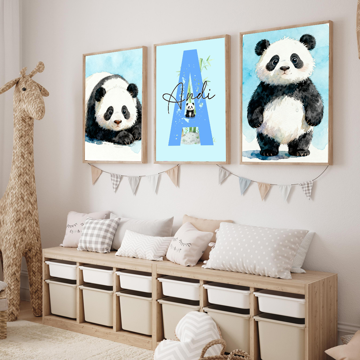 3pcs Personalized Panda Nurser - Baby Nursery Girl incelemesi ve fiyatı