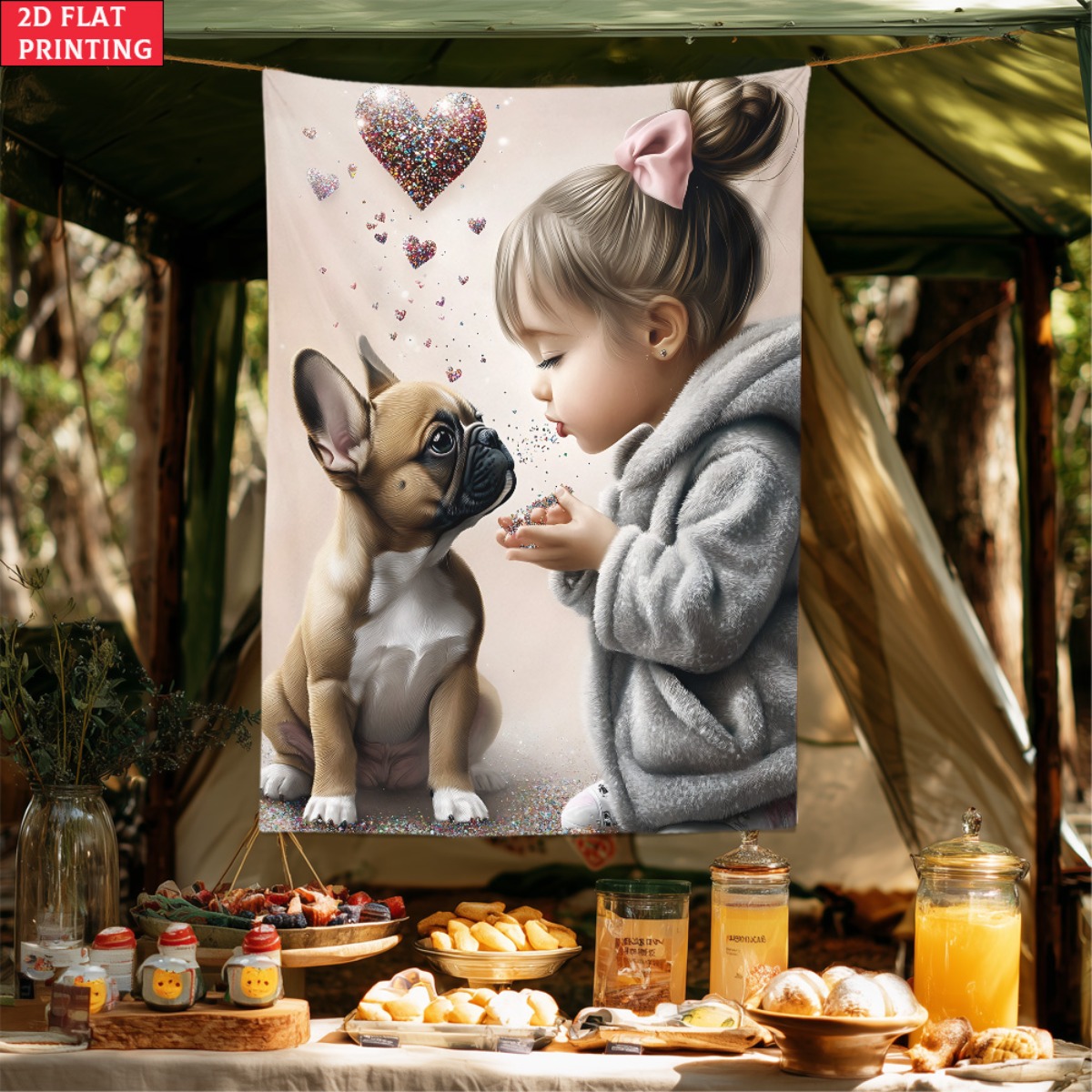 Girl with french bulldog puppy - Baby Nursery Girl incelemesi ve fiyatı
