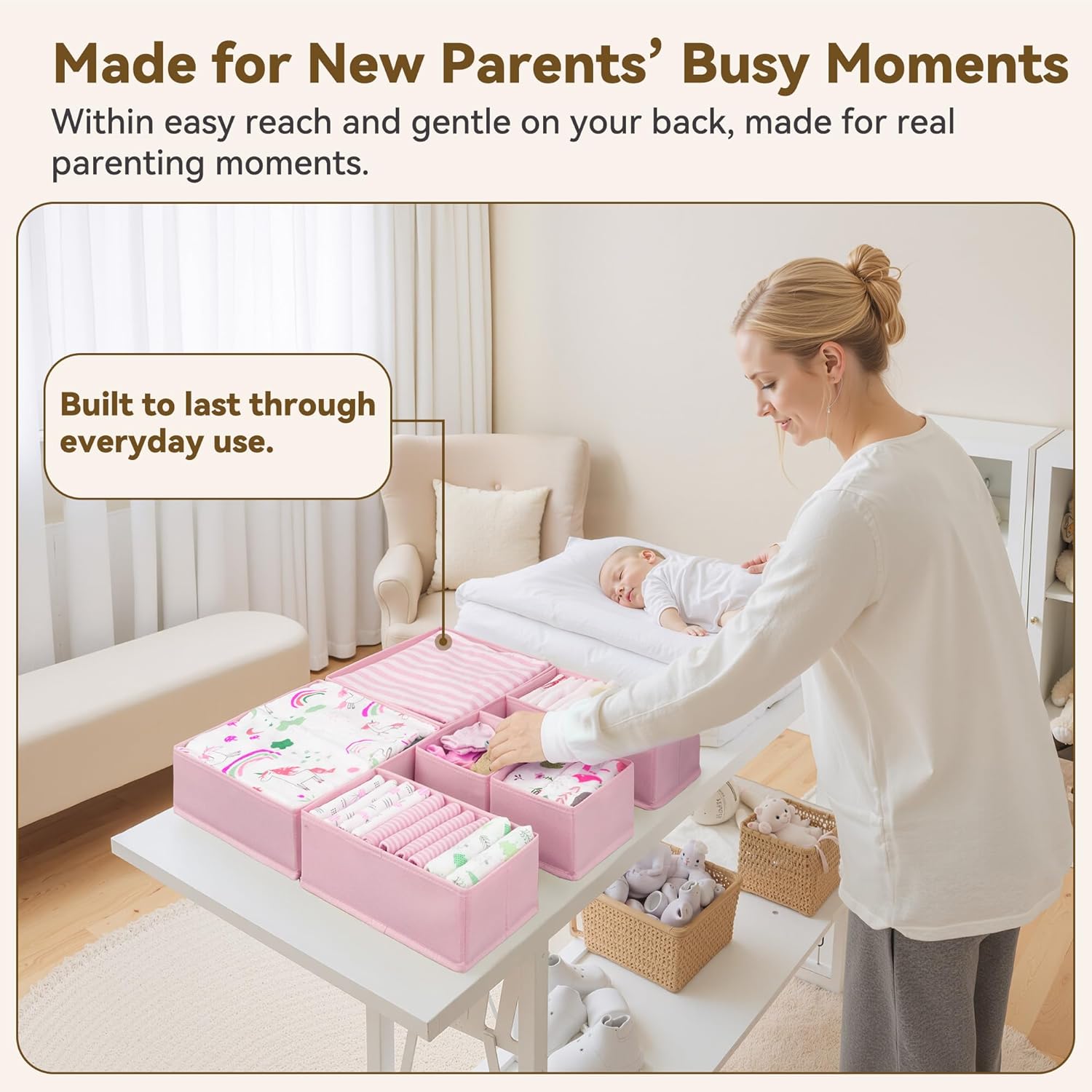 Drawer Organizer Clothes, 6 Pa - Baby Nursery Closet Organization incelemesi ve fiyatı