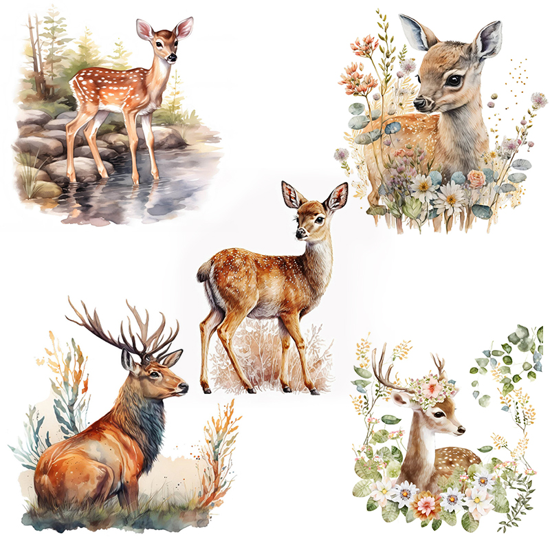 C400#Cute Deer Wall Sticker Ki - Baby Nursery Wall Decals incelemesi ve fiyatı