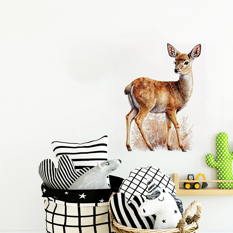 C400#Cute Deer Wall Sticker Ki - Baby Nursery Wall Decals incelemesi ve fiyatı
