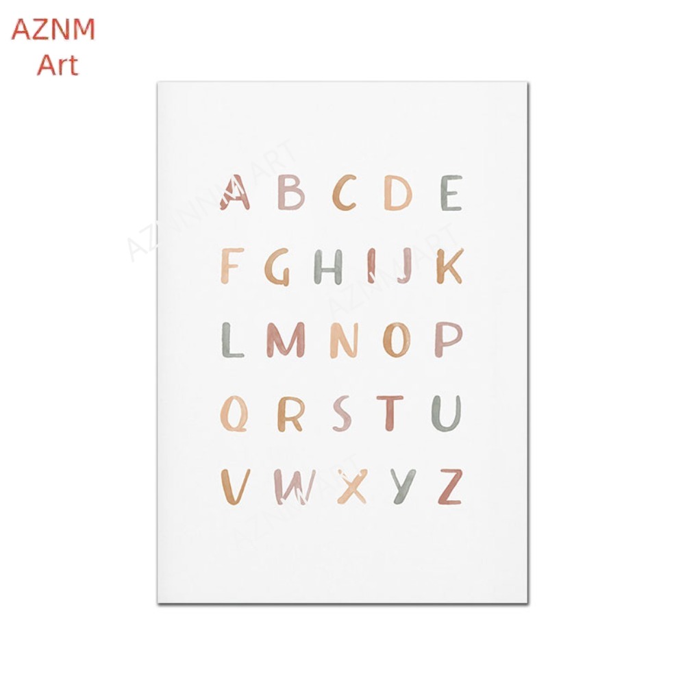 1/3PCS ，Poster Custom ABC 123  - Baby Nursery Girl incelemesi ve fiyatı