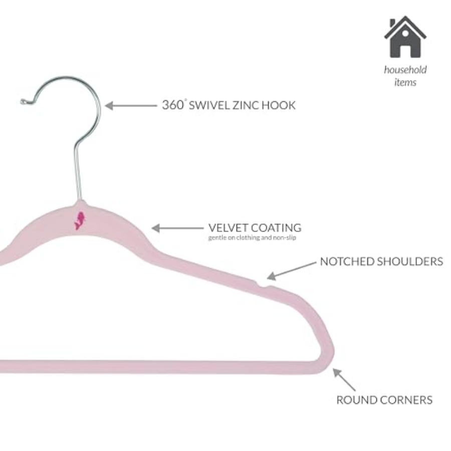 Velvet Hangers Slim Non-Slip D - Baby Nursery Closet Organization incelemesi ve fiyatı