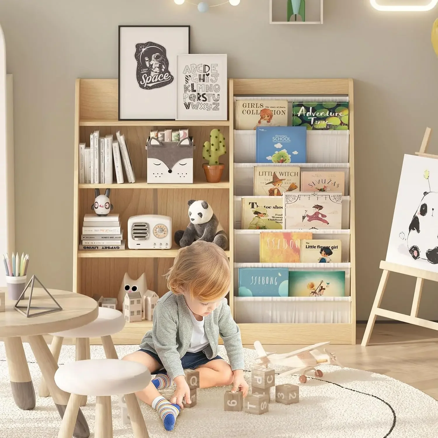 4 Tier Kids Bookshelf Baby Tod - Baby Nursery Bookcase incelemesi ve fiyatı