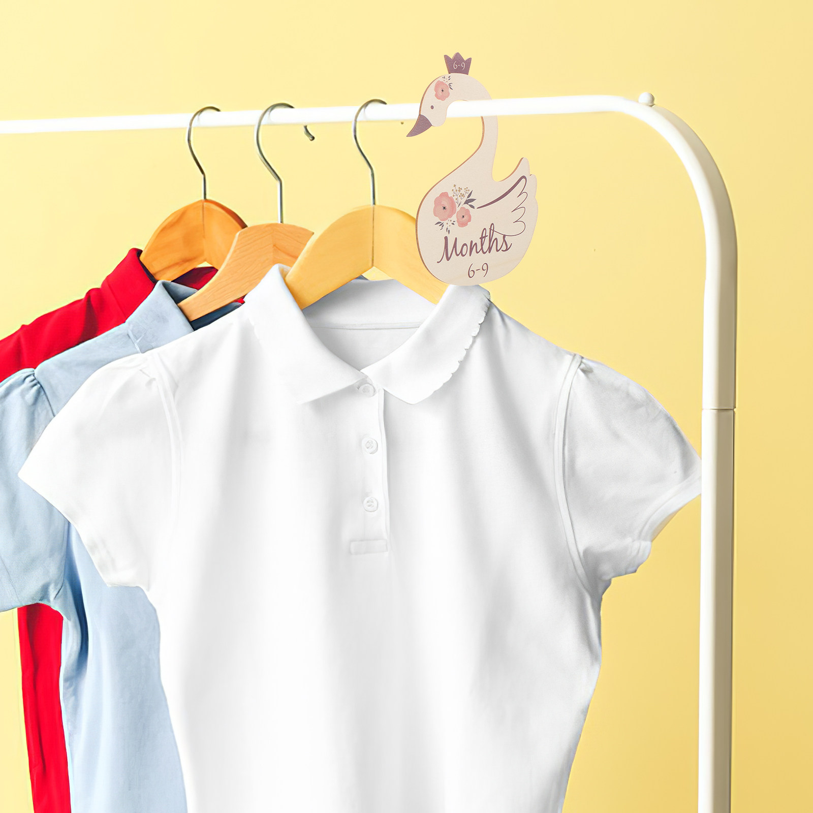 7Pcs Swan-Shaped Wooden Closet - Baby Nursery Closet Organization incelemesi ve fiyatı