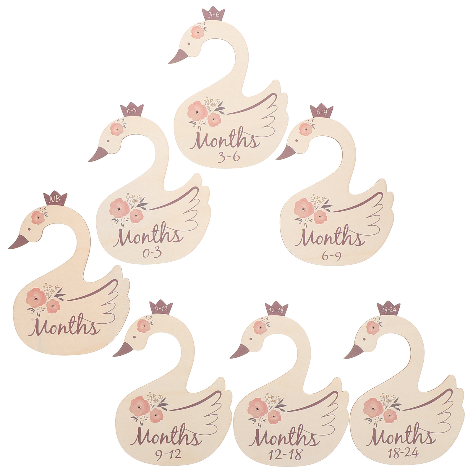 7Pcs Swan-Shaped Wooden Closet - Baby Nursery Closet Organization incelemesi ve fiyatı
