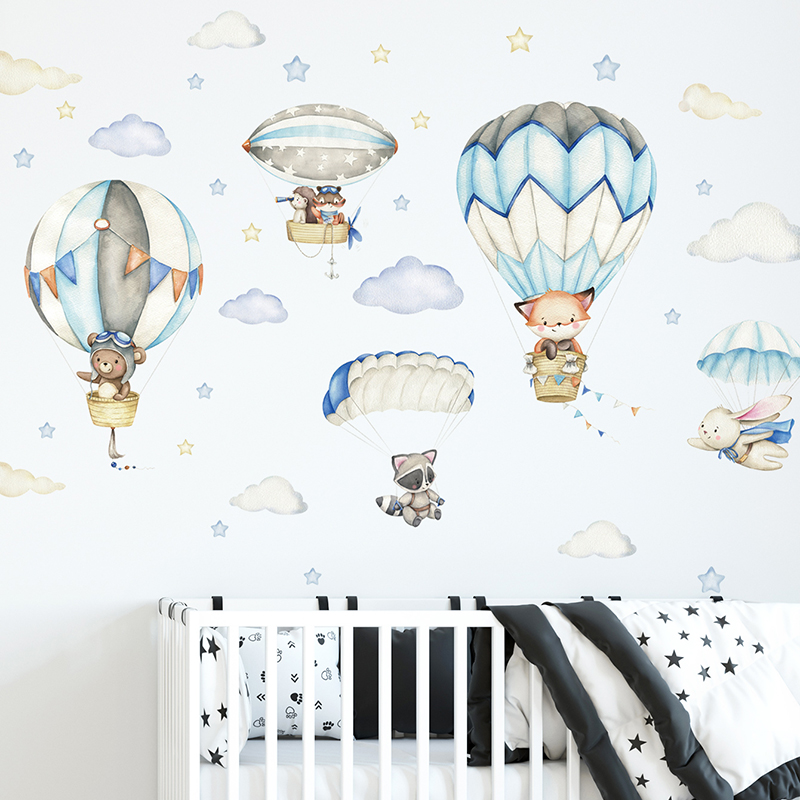 Cartoon Cute Animals Hot Air B - Baby Nursery Items incelemesi ve fiyatı