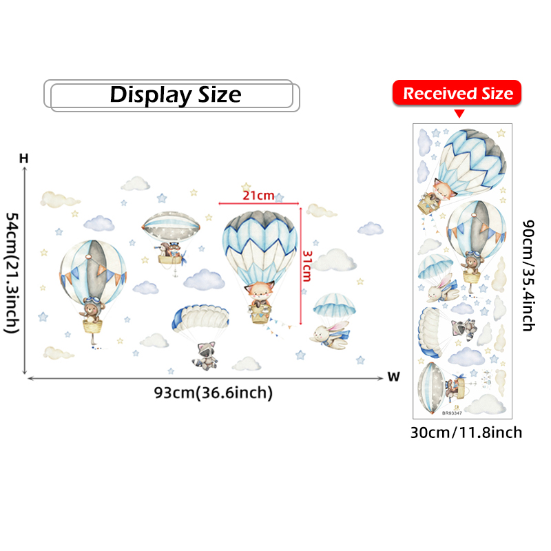 Cartoon Cute Animals Hot Air B - Baby Nursery Items incelemesi ve fiyatı