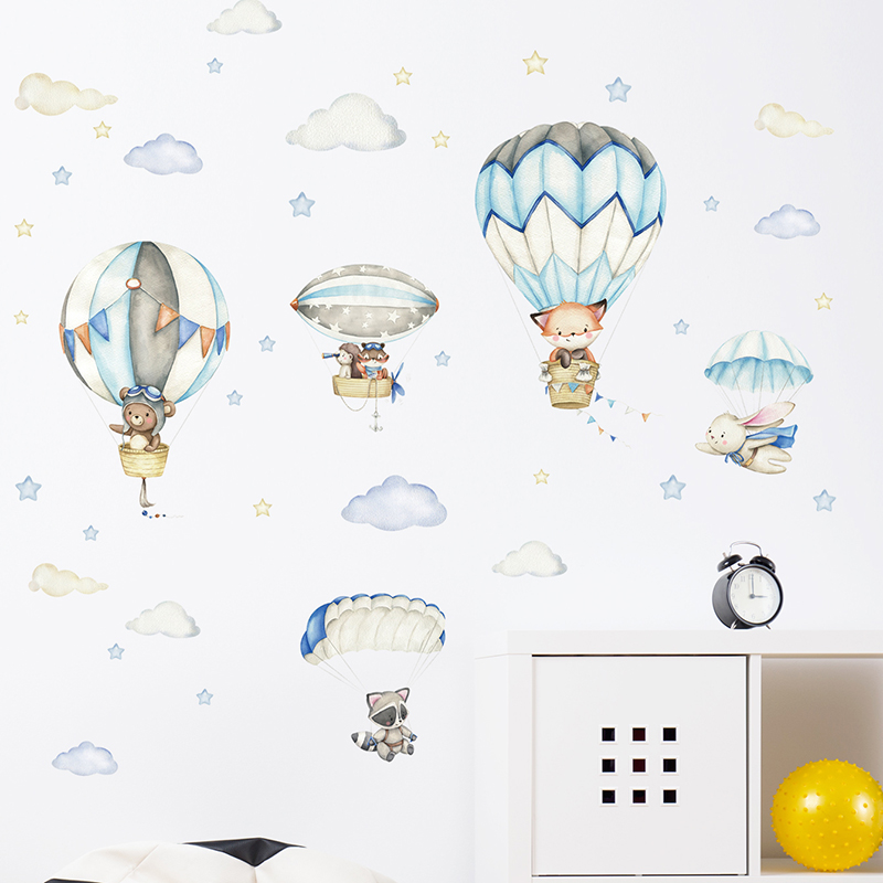 Cartoon Cute Animals Hot Air B - Baby Nursery Items incelemesi ve fiyatı
