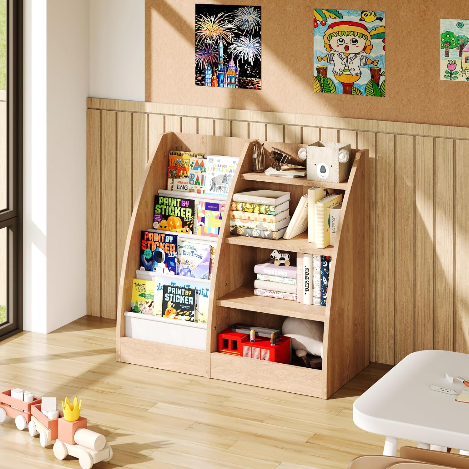 4 Tier Kids Bookshelf,4 Layer  - Baby Nursery Bookcase incelemesi ve fiyatı