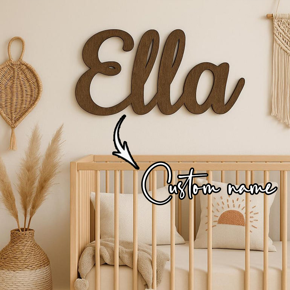 Custom Cursive Wooden Name Sig - Baby Nursery Wall Decor incelemesi ve fiyatı