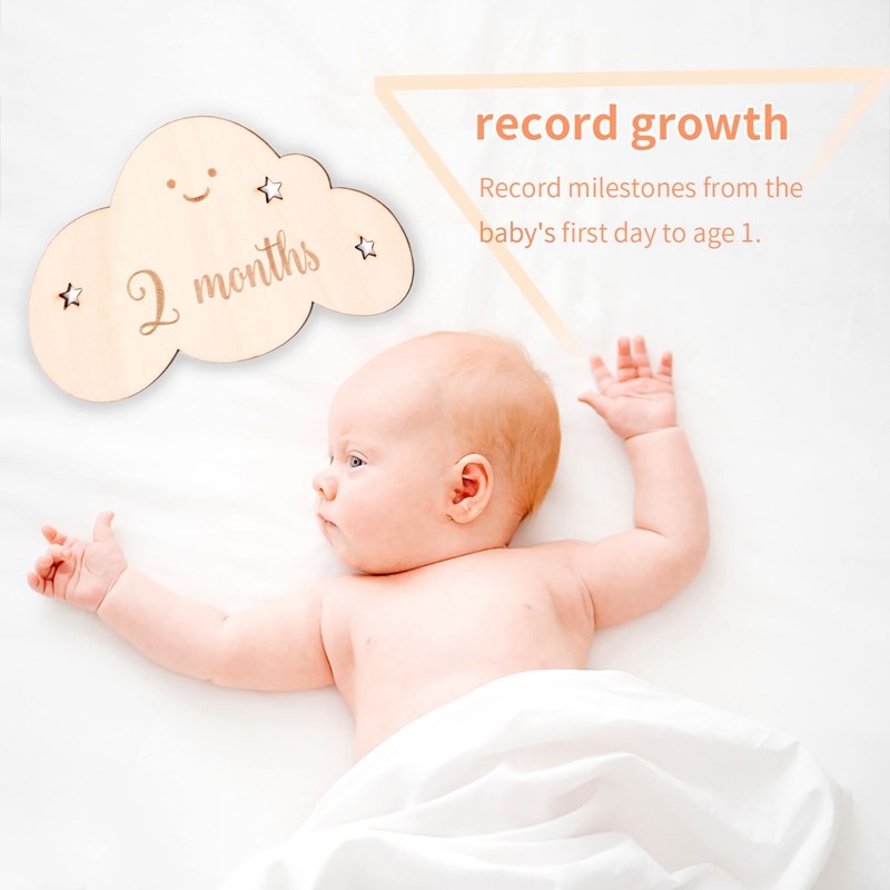 8pcs/set Wooden Baby Milestone - Milestone Card Set incelemesi ve fiyatı