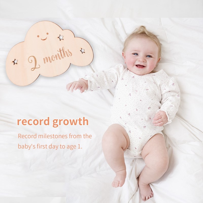 8pcs/set Wooden Baby Milestone - Milestone Card Set incelemesi ve fiyatı