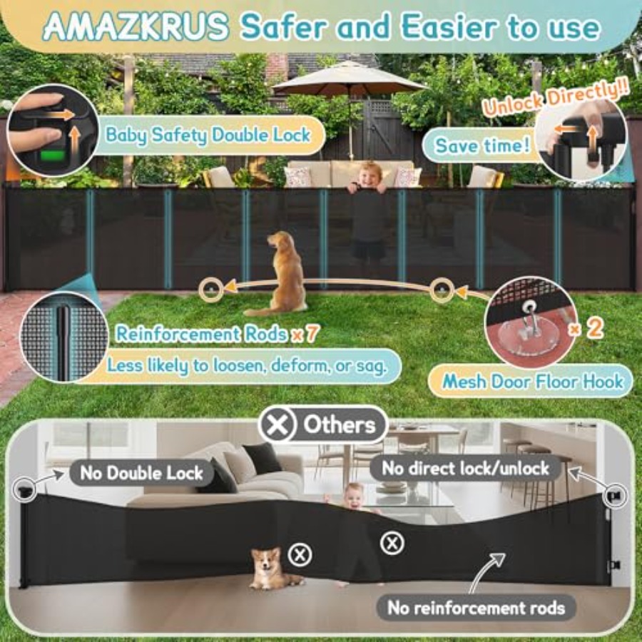 236'' Retractable Baby Gates E - Baby Gate Extra Wide incelemesi ve fiyatı