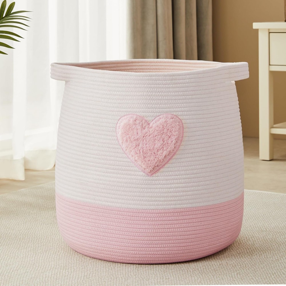 Pink Laundry Basket Hamper for - Baby Nursery Girl incelemesi ve fiyatı