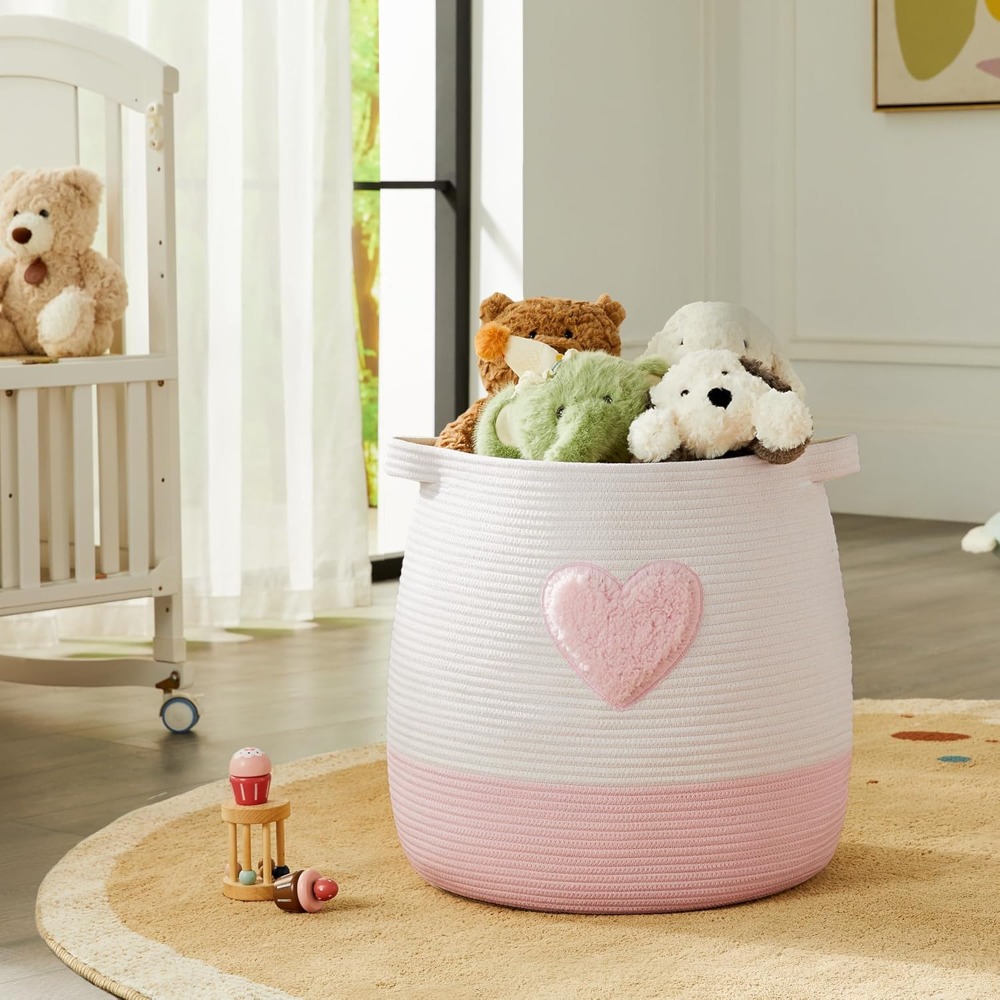Pink Laundry Basket Hamper for - Baby Nursery Girl incelemesi ve fiyatı