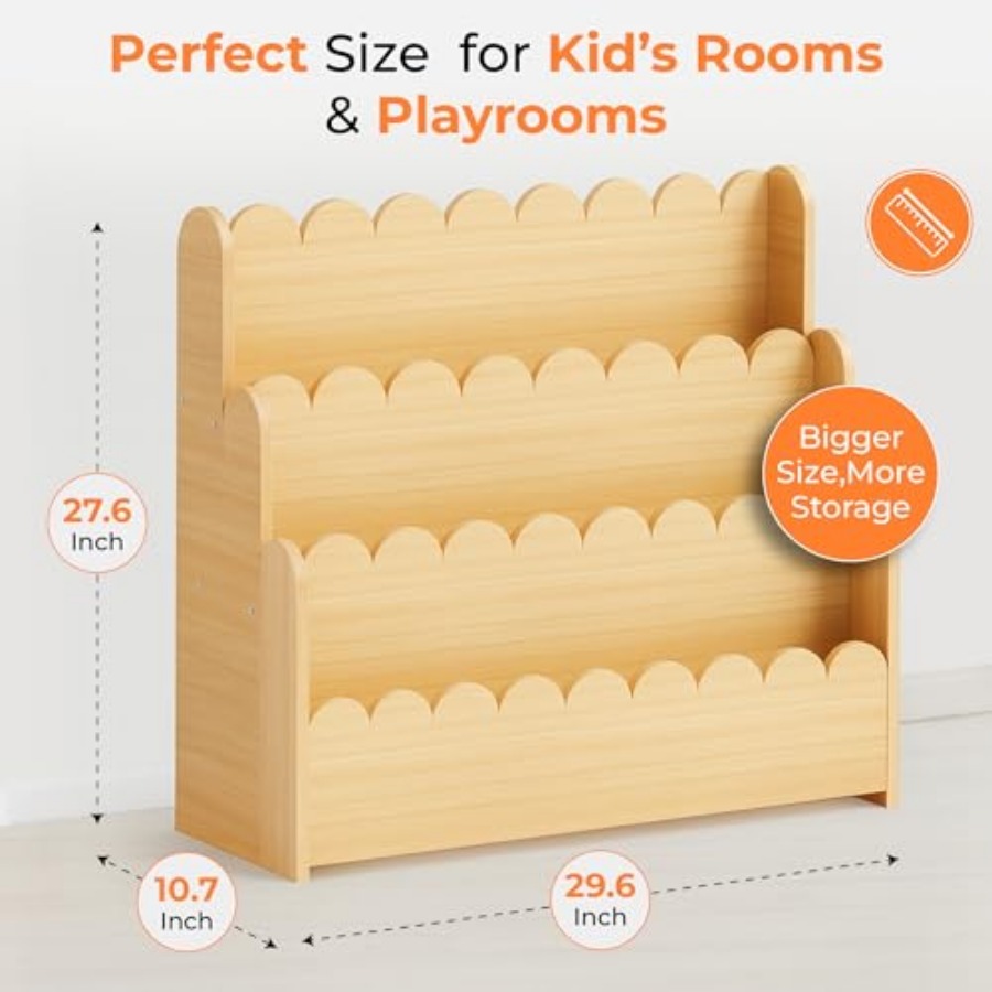 3-Tier Wooden Bookshelf Montes - Baby Nursery Bookcase incelemesi ve fiyatı