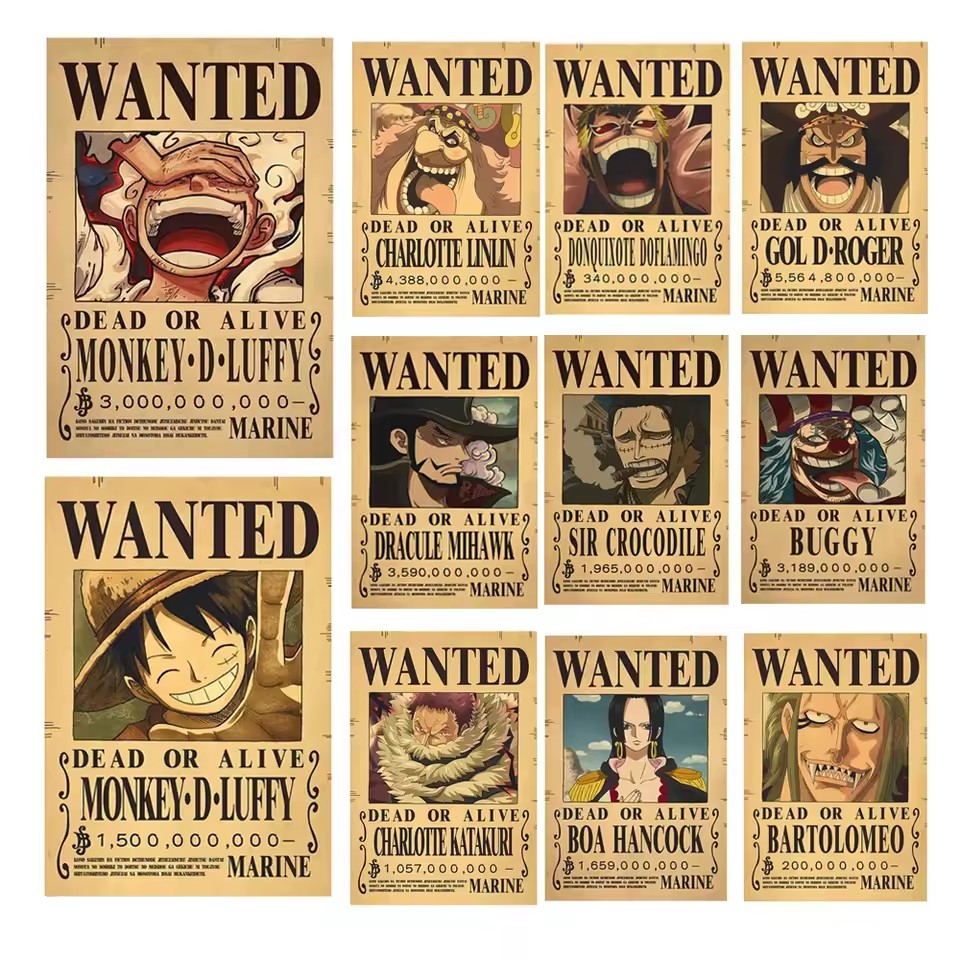 Anime One Piece Bounty Wanted  - Baby Nursery Wall Decals incelemesi ve fiyatı