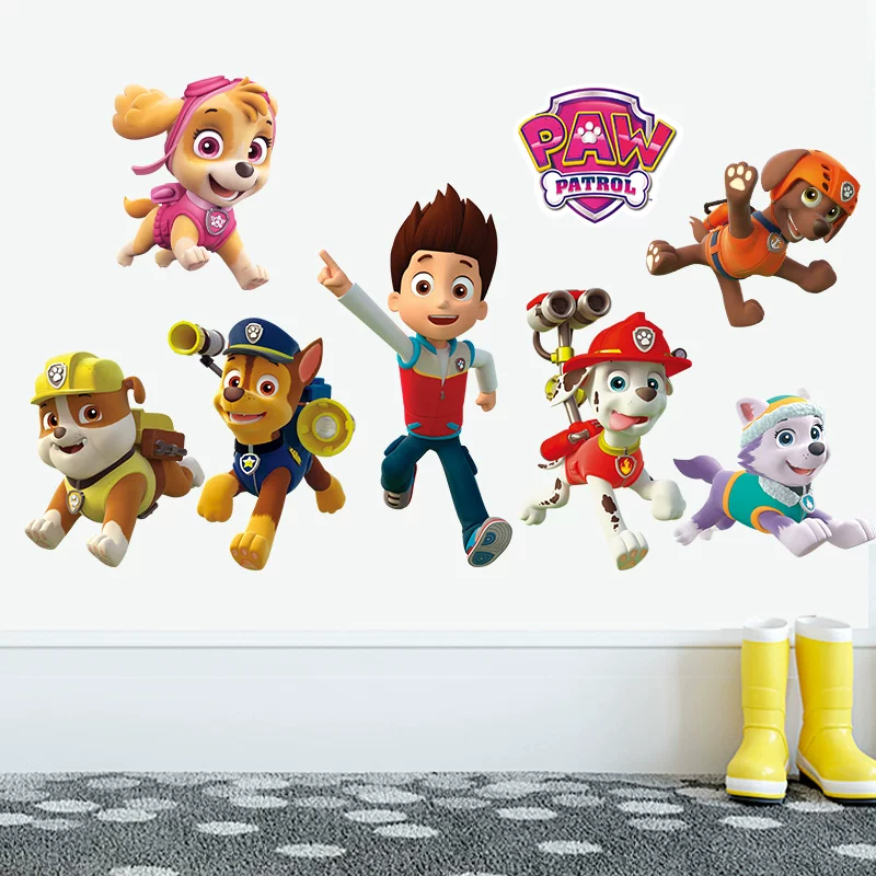 Cartoon Pawed Patrol Wall Stic - Baby Nursery Wall Decals incelemesi ve fiyatı