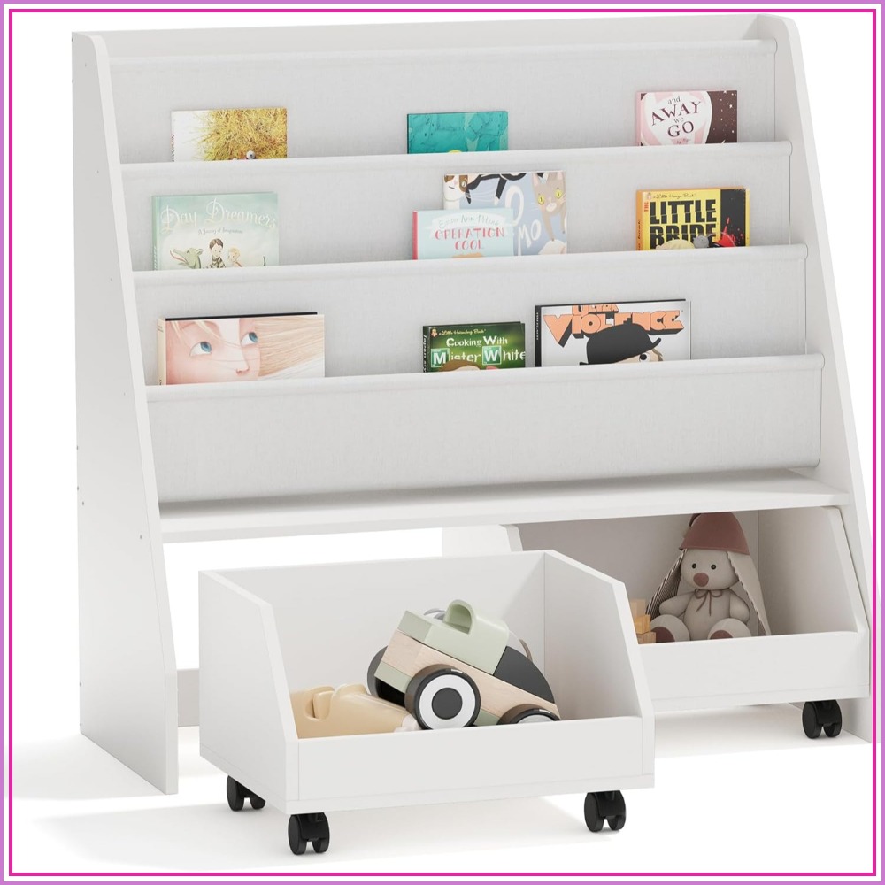 Kids Bookshelf with Two Movabl - Baby Nursery Bookcase incelemesi ve fiyatı