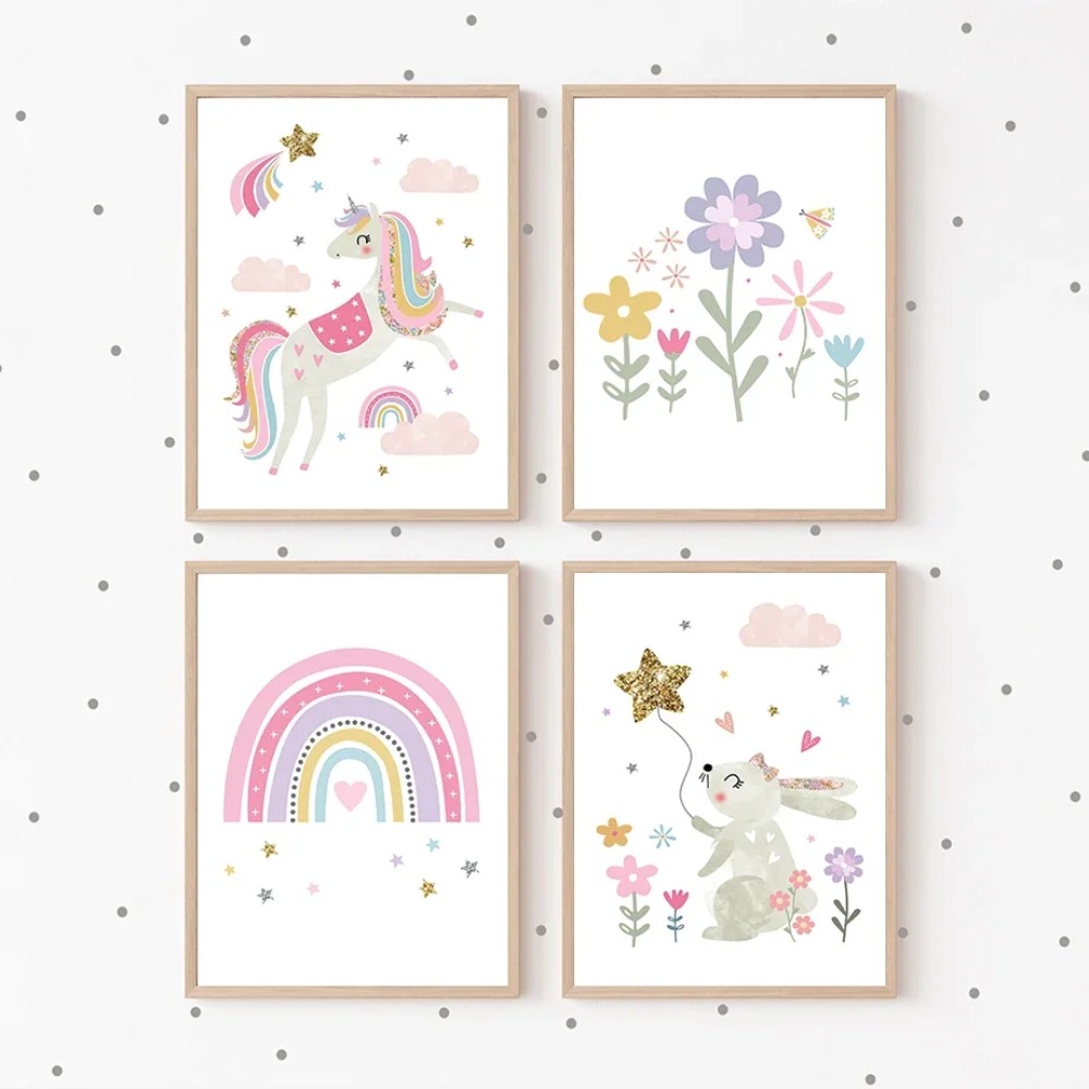 Pink Unicorn Rabbit Rainbow Cl - Baby Nursery Girl incelemesi ve fiyatı