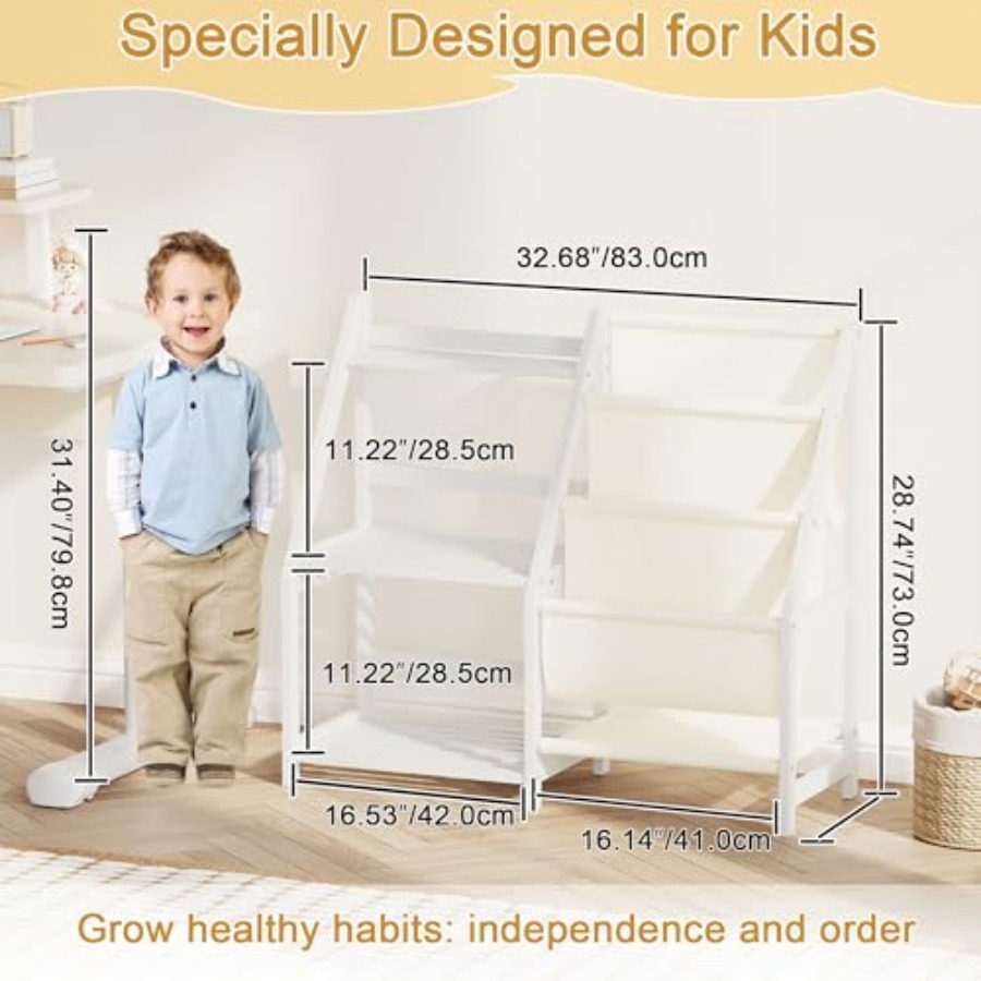 Bookshelf with Storage 3 Tier  - Baby Nursery Bookcase incelemesi ve fiyatı