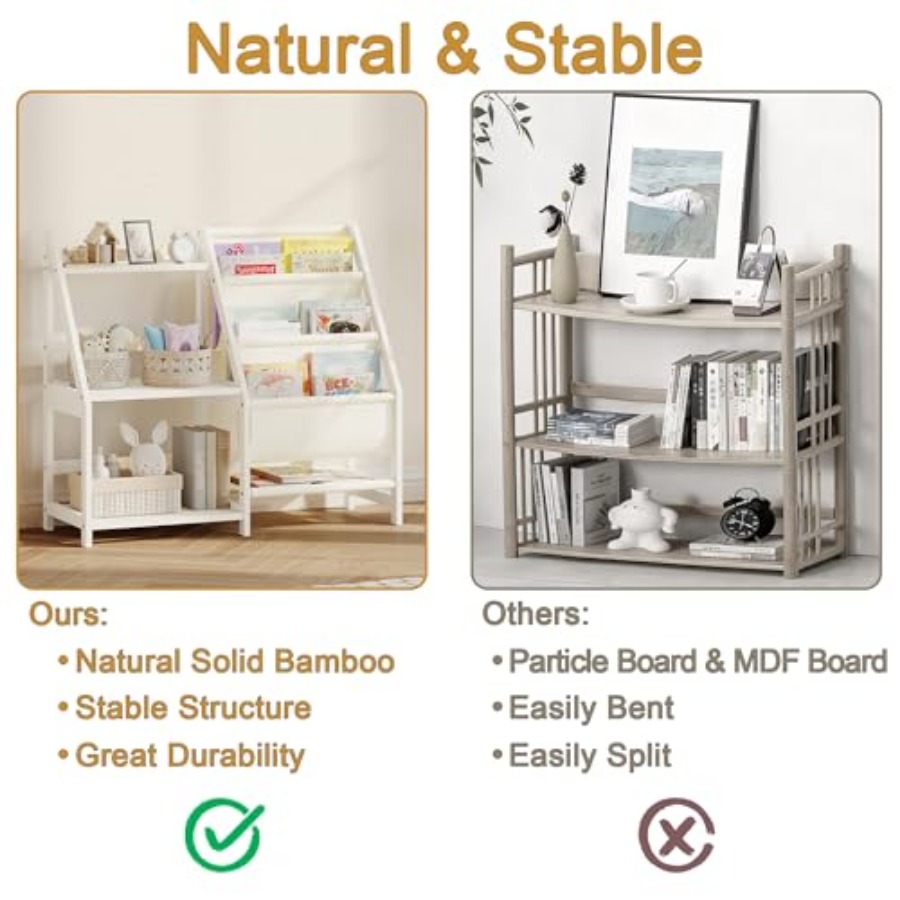 Bookshelf with Storage 3 Tier  - Baby Nursery Bookcase incelemesi ve fiyatı