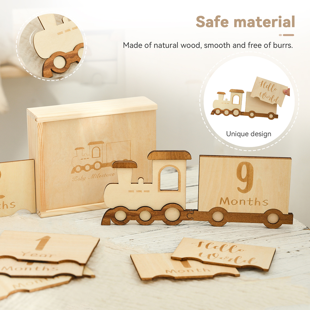 Baby Wooden Train Milestone Ca - Milestone Card Set incelemesi ve fiyatı