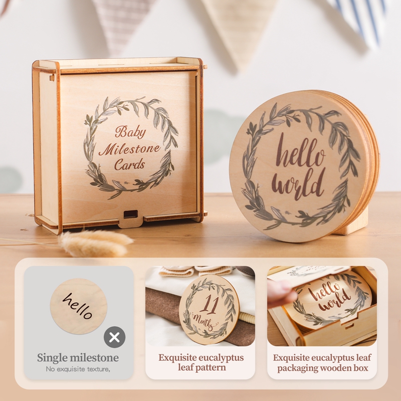 8Pcs Wooden Baby Milestone Car - Milestone Card Set incelemesi ve fiyatı