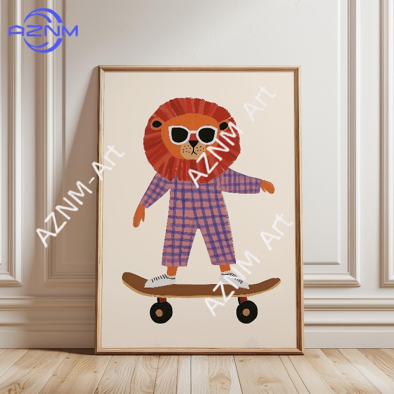 1PC Funny Animal Skateboarding - Baby Nursery Items incelemesi ve fiyatı