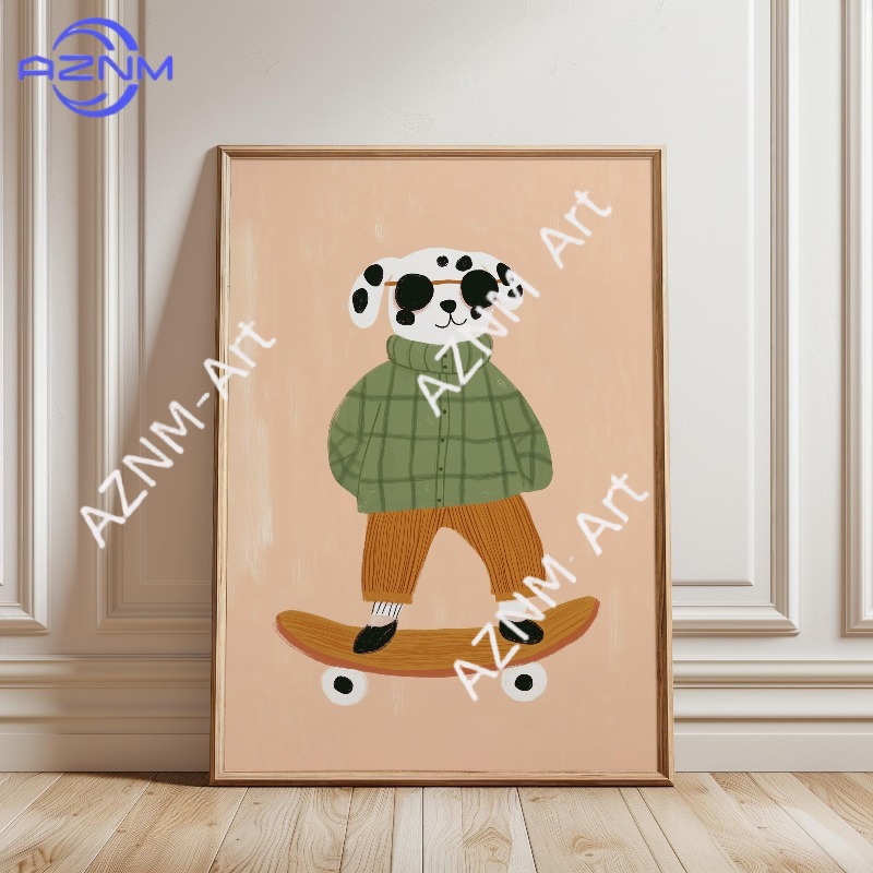1PC Funny Animal Skateboarding - Baby Nursery Items incelemesi ve fiyatı