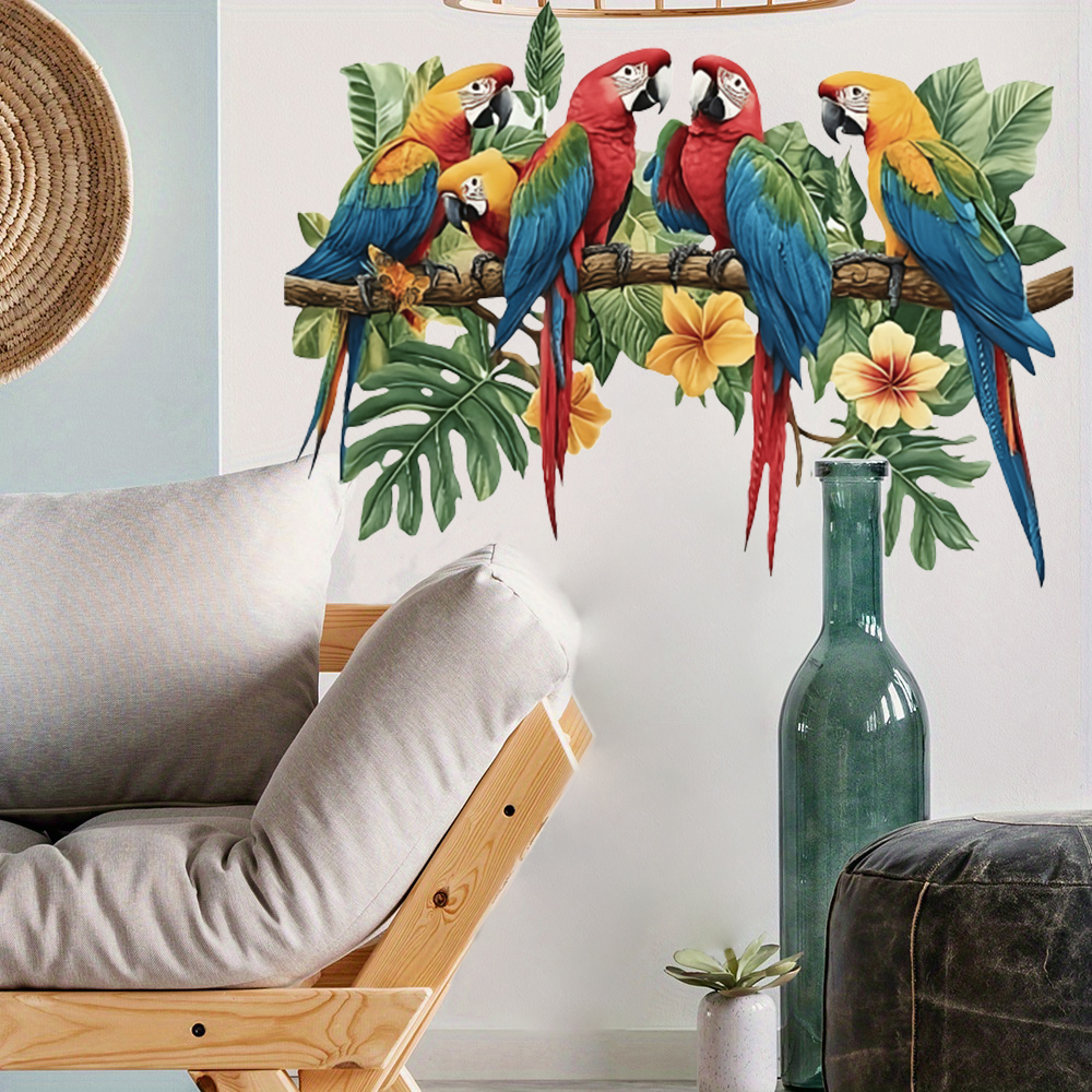 3Pcs Parrots on Branch Wall St - Baby Nursery Wall Decals incelemesi ve fiyatı