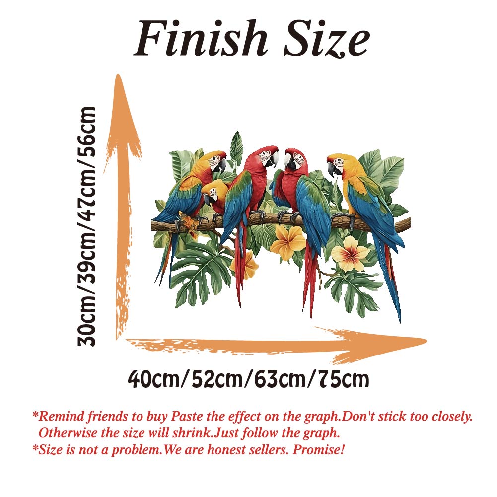 3Pcs Parrots on Branch Wall St - Baby Nursery Wall Decals incelemesi ve fiyatı