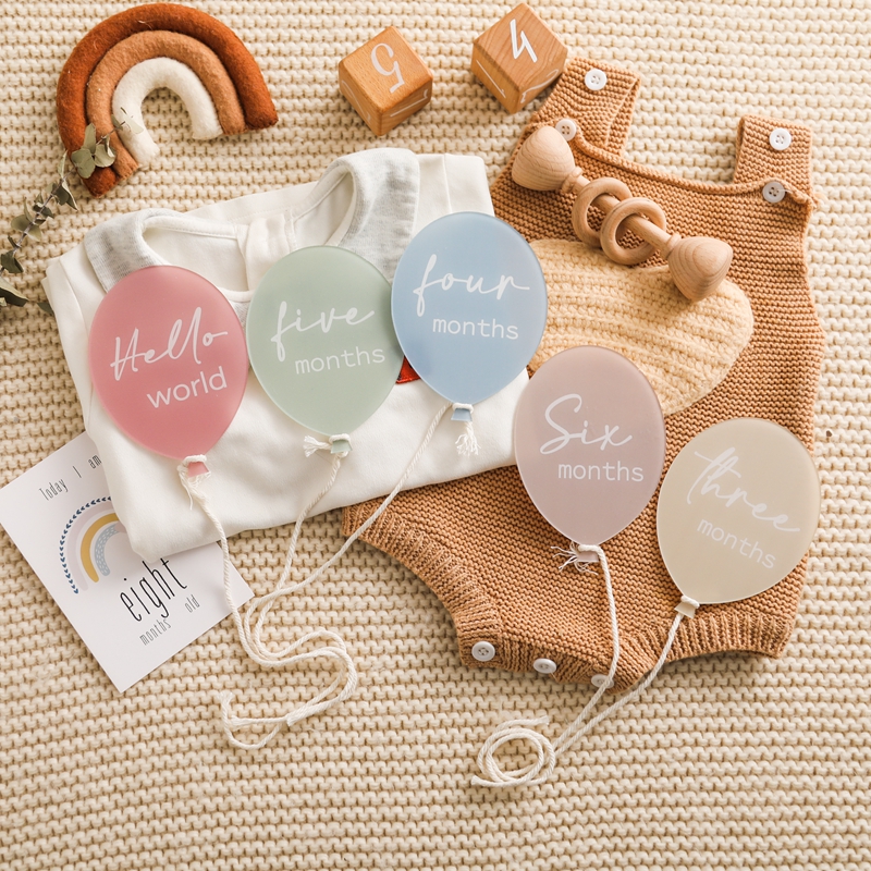 13pcs Baby Acrylic Balloon Mil - Milestone Card Set incelemesi ve fiyatı