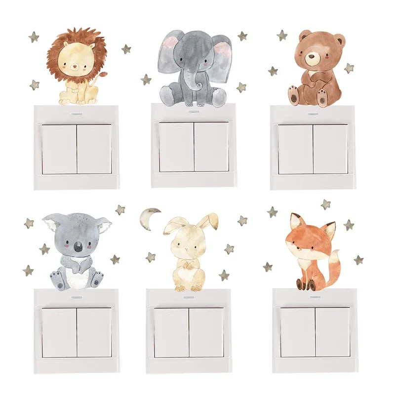 1/2/4/6set Cartoon Animals Wal - Baby Nursery Wall Decals incelemesi ve fiyatı
